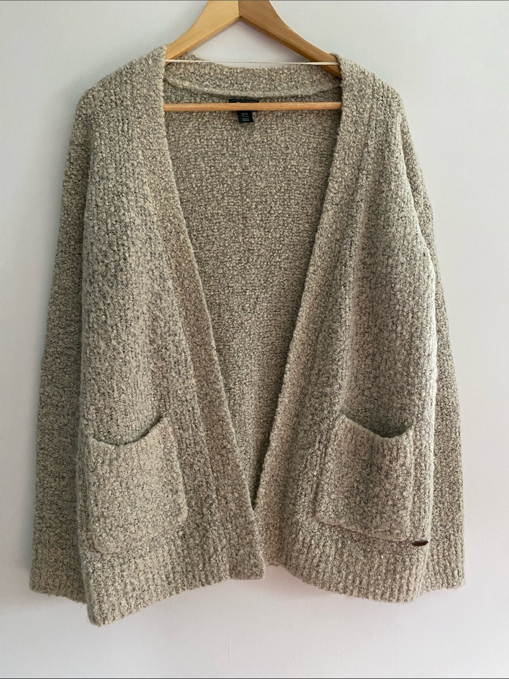 Roots Cream Bouclé Cardigan Sweater